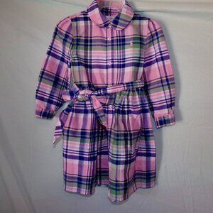 POLO RALPH LAUREN PINK PLAID DRESS SZ 24M.